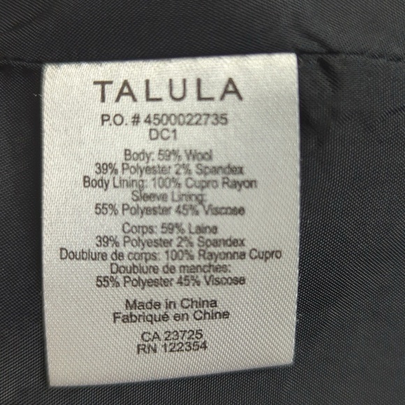 Aritzia Talula Black Wool Blend Exeter Blazer - Picture 16 of 16